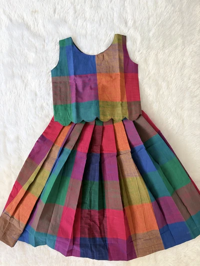 Madras kattam skirt set