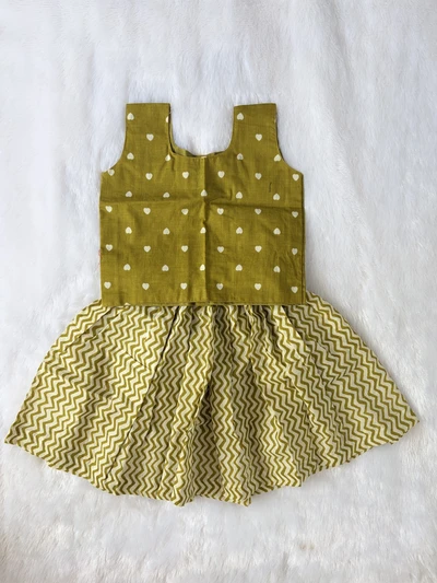 Mustard heart skirt set