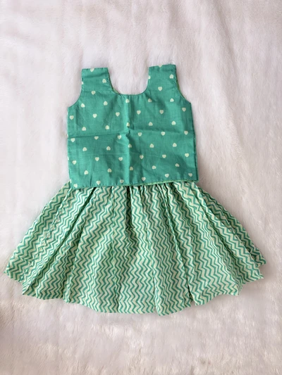 Aqua heart skirt set