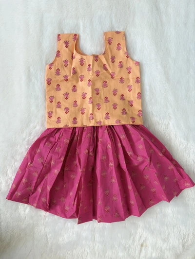 Peach pink skirt set