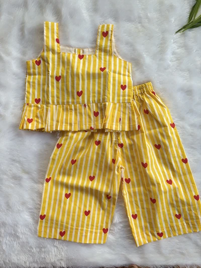 Yellow heart  palazzo set