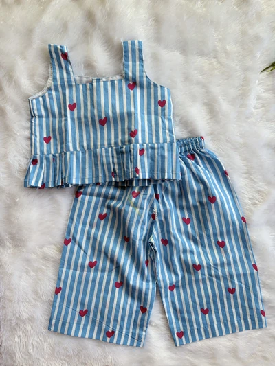 Blue heart  palazzo set
