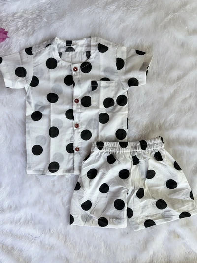 White polka coord set