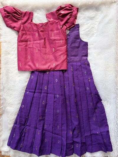 Pink and purple pavadai sattai
