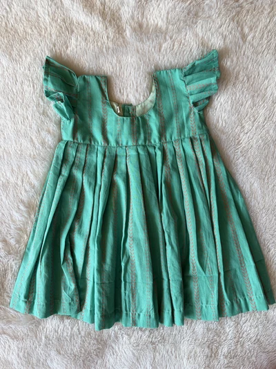Teal blue cotton frock