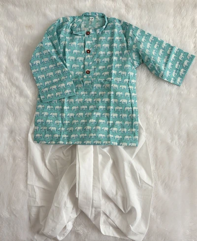 Pale blue elle Dhoti set