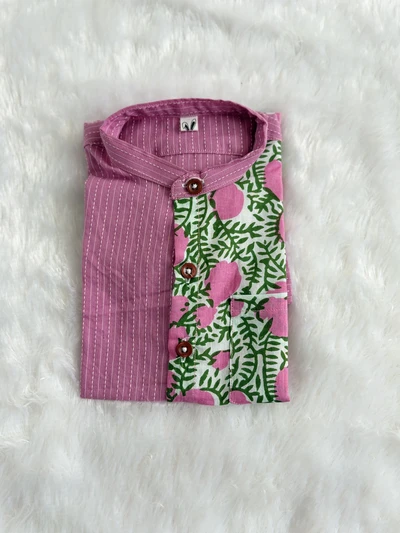 Pink half and hlaf shirt