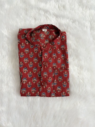 Red ajrakh shirt