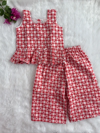 Pink heart palazzo set