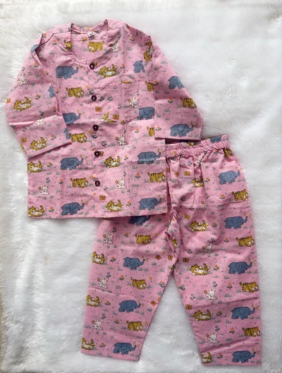 Pink animal pajama set