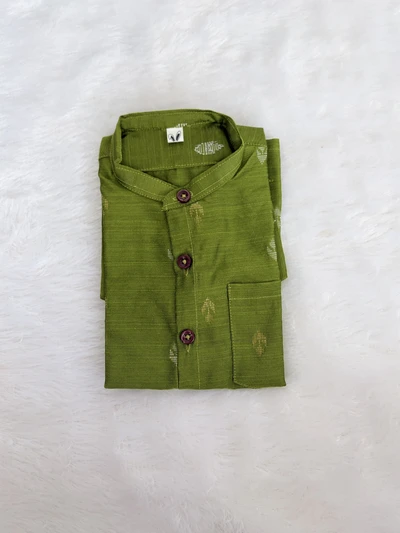 Green dupion shirt