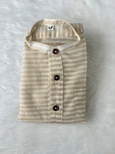 Onam - Cream line tissue kurta
