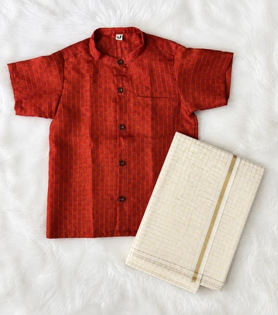 Onam - Brown shirt with vesti