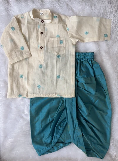 KRISHNA - White kora dhoti set