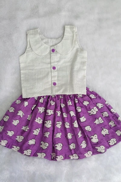 White purple Skirt set 