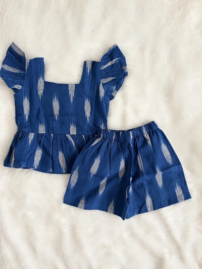 Royal Blue ikat short set