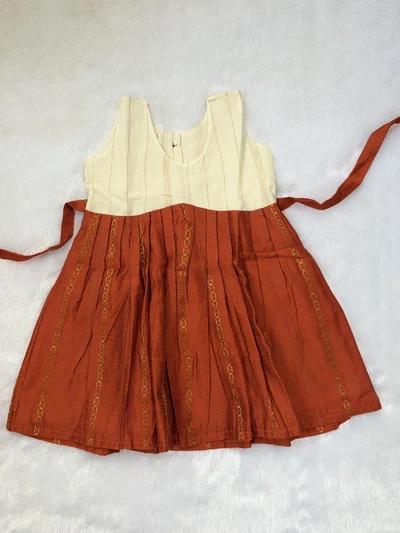 Mittai Orange semi silk frock