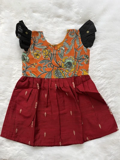 Kalamkari semi silk frock