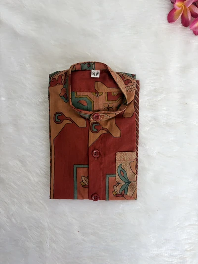 Patch work shirt - Red