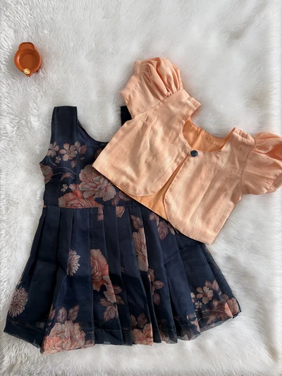 Blue organza overcoat set