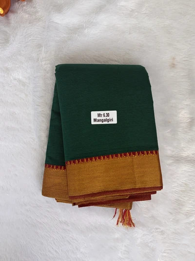 Green Mangalgiri cotton saree
