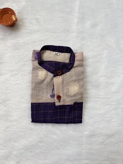 Purple Floral silk shirt