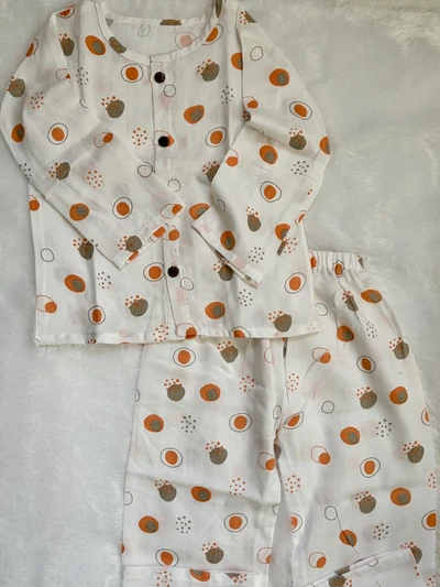 Muslin pajama set - Orange circle