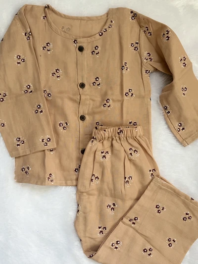Muslin pajama set - Brown