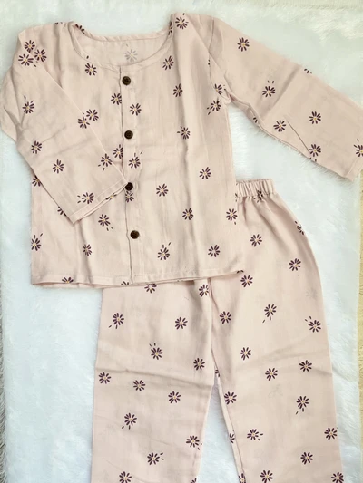 Muslin pajama set - Pastel pink