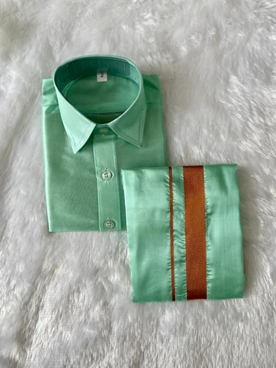 Mint green veshti set