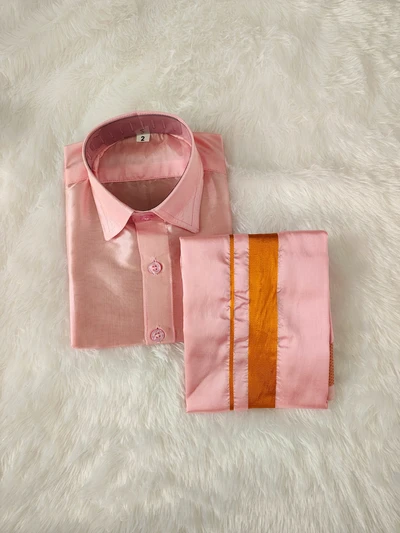 Baby pink veshti set