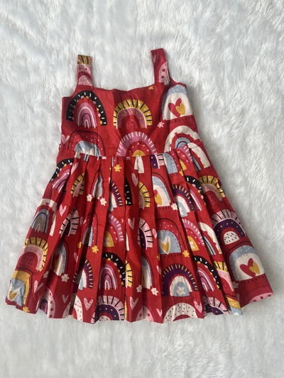 Red rainbow frock
