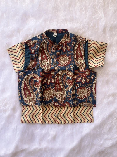 Blue Floral coat set