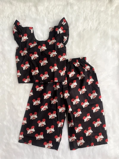 Black mickey palazzo set