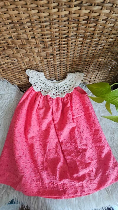 Crochet Pink hakoba frock