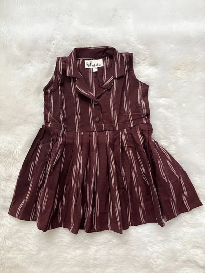 Wine Ikat frock