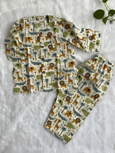 Animals pajama set - Green