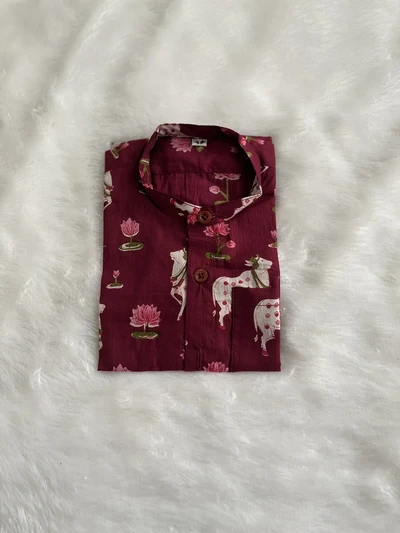 Maroon Pichwai shirt