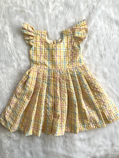 Yellow checked frock