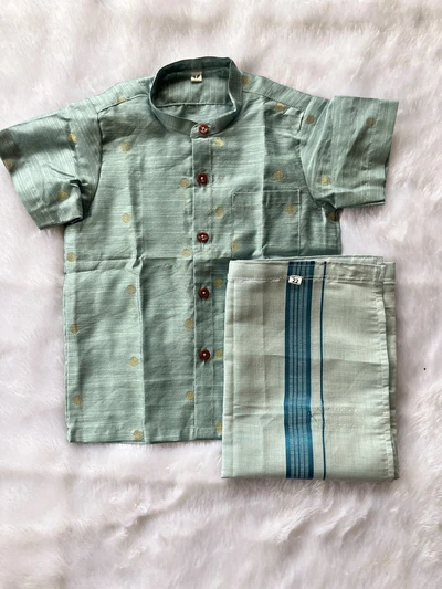 Blue butta vesti set