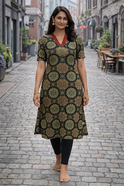 Ajrakh cotton kurti