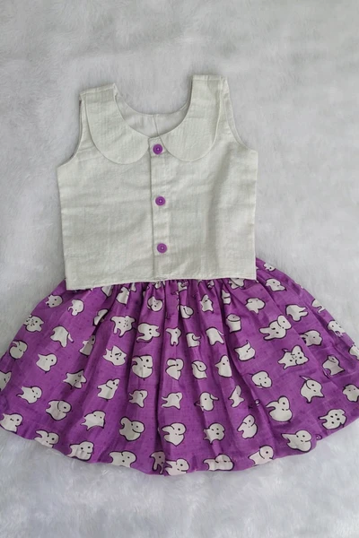 White and purple skirt set