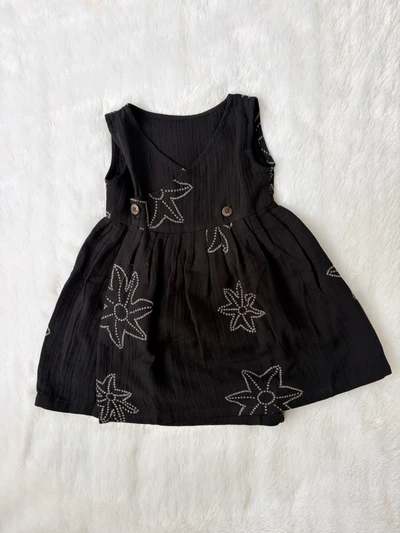 Black muslin frock - kids
