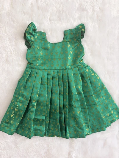 Green brocade frock