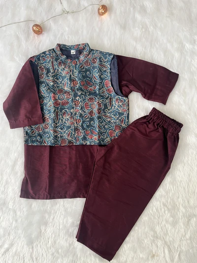 Ajrakh waist coat set