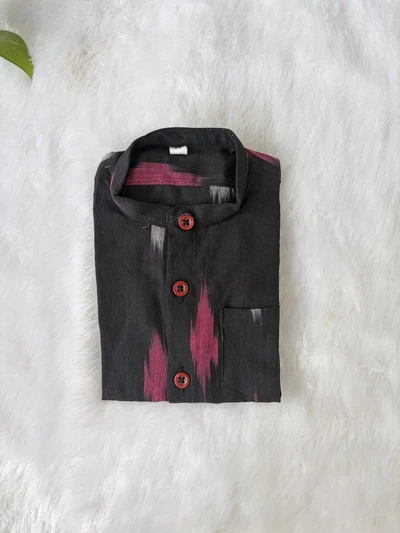 Black and pink ikat shirt