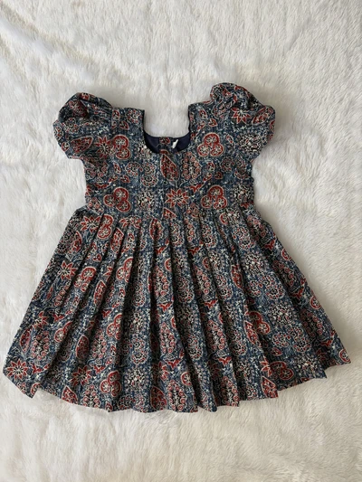 Ajrakh Blue frock