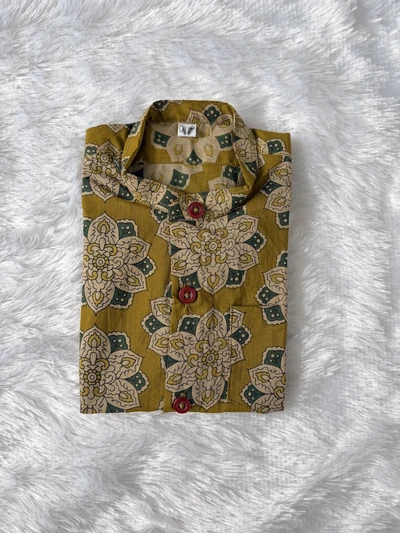 Ajrakh mustard shirt